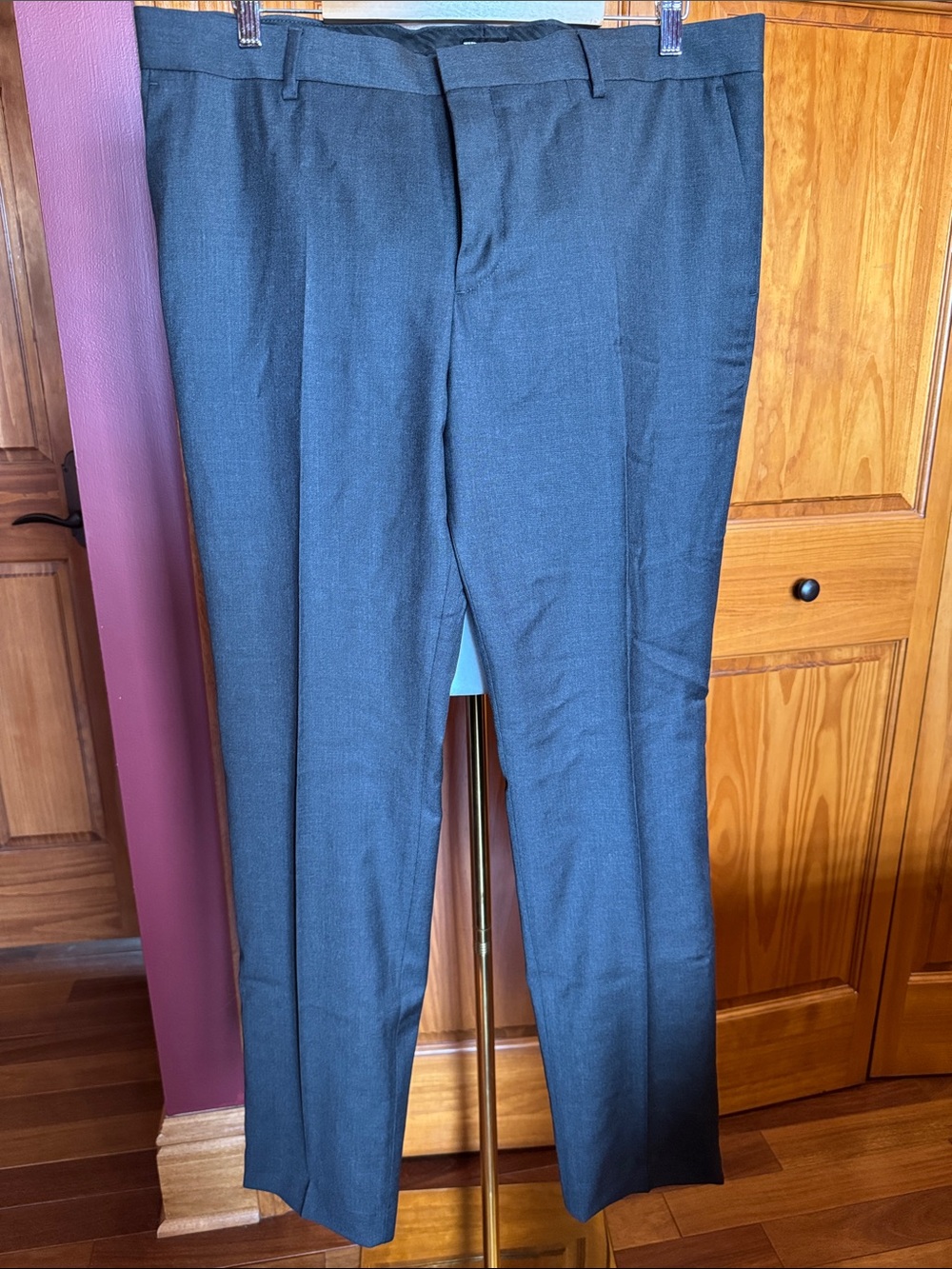The KOOPES Classic Men's Dress Pants - Dark Gray, French size 54.